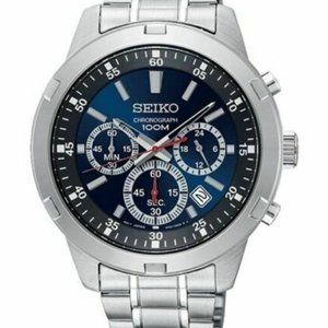 New- Seiko Neo Sports Blue Chronograph Dial Steel